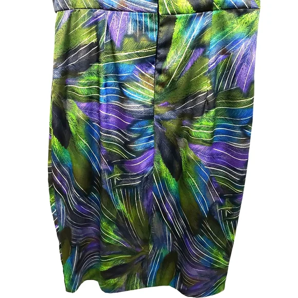 Maggy L Faux Purple/Green Wrap Dress - Picture 11 of 15